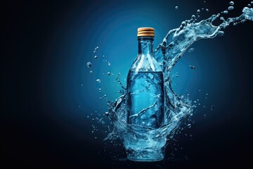 Water bottle and splashing nearby