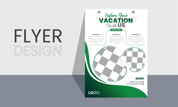 Flyer design template travel corporate educational flyer brochure vector design
