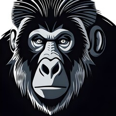 Gorilla head vector