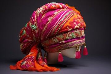 Wedding materials from Rajasthan are used for the traditional turban