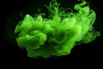 White background with isolated green smoke bomb