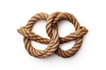 Obraz premium White background with isolated knotted ship ropes
