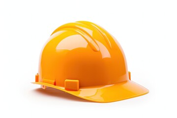 White background with plastic safety helmet