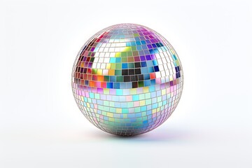 Fototapeta na wymiar White background with shiny disco ball