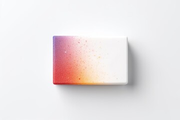 White background with soap bar and foam in top view used as a design mockup - obrazy, fototapety, plakaty