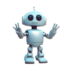robot say hello isolated on transparent background