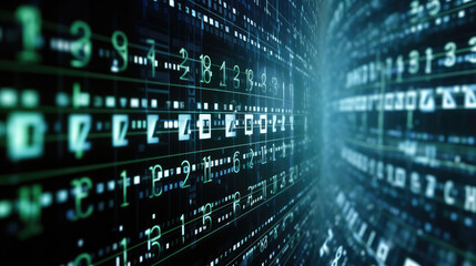 Futuristic technology background with binary data code.