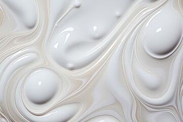 White liquid bubbly texture from soap shampoo shower gel or cosmetics portraying cleanliness and self care isolated on a black background
