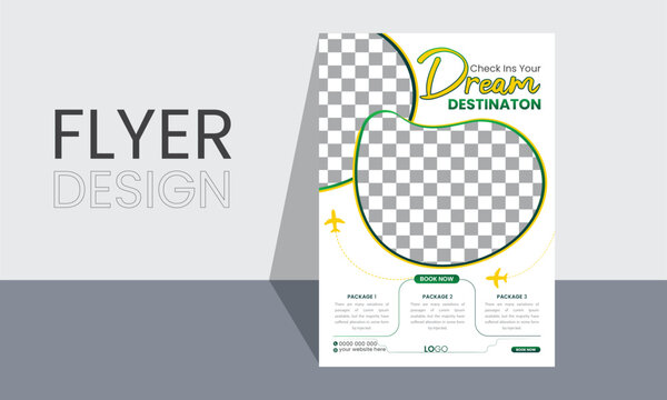 Flyer design template travel corporate educational flyer brochure vector design