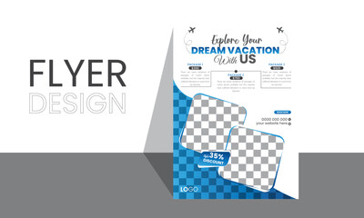 Flyer design template travel corporate educational flyer brochure vector design
