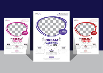 Flyer design template travel corporate educational flyer brochure vector design