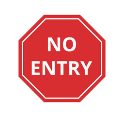 Isolated Red No Entry Symbol
