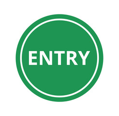 Isolated Green Entry Symbol
