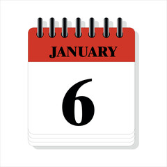January 6 calendar date design