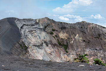 Fototapeta na wymiar The Irazu volcano, Costa Rica, and its three craters