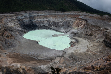 The life of the active Poas volcano that emanates sulfur - obrazy, fototapety, plakaty