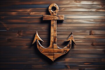 Wooden letters displayed on a wooden surface forming an anchor s text