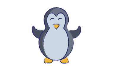 Obraz premium Penguin hand drawn illustration 