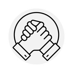 Simple thin line vector Business handshake icon. Business partners line icon. b2b icon.  