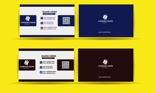 Professional vector design business card . smart & Morden stylish two colors variations business card - Powered by Adobe