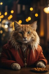 Cat dressed as an aristocrat