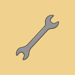 Flat Metal Wrench Icon Vector Illustration tool