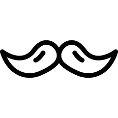 Mustache icon on transparent background