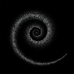 Shiny shimmering silver spiral. Festive design element. Eps 10