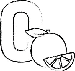 Alphabet Series O hand drawn illustration