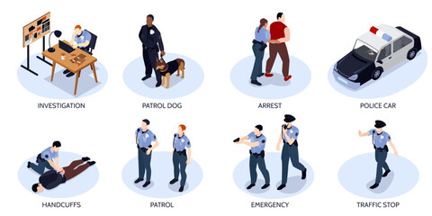 Isometric Police Compositions Set