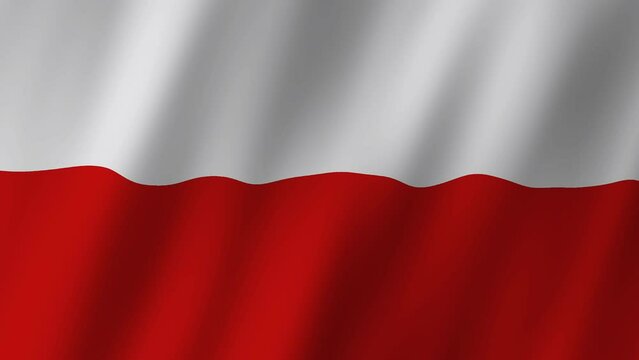 Flag of Poland. National 3d Flag of the Poland waving. The Poland Flag footage video waving in wind. 