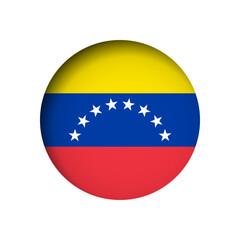 Venezuela flag - behind the cut circle paper hole with inner shadow.