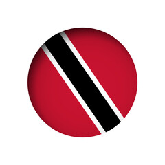 Trinidad and Tobago flag - behind the cut circle paper hole with inner shadow.