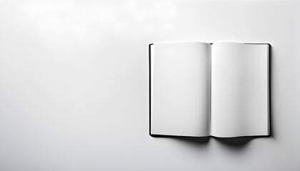 Blank book template with on white background