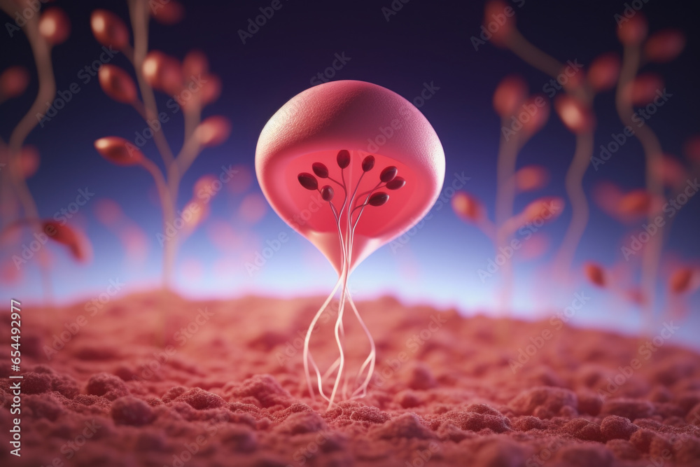 Poster A pink balloon gently floats in the air above a sandy surface. This image can be used to add a touch of whimsy and color to various projects.