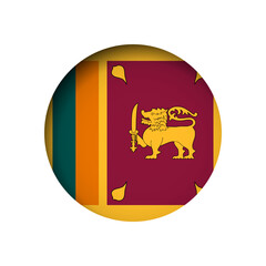 Sri Lanka flag - behind the cut circle paper hole with inner shadow.