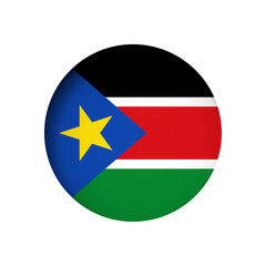 South Sudan flag - behind the cut circle paper hole with inner shadow.