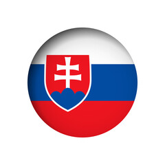 Slovakia flag - behind the cut circle paper hole with inner shadow.