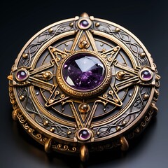 Bronze fantasy medallion. Fabulous beautiful pendant with ornament