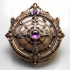 Bronze fantasy medallion. Fabulous beautiful pendant with ornament