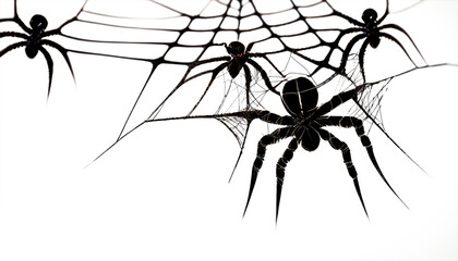 Spooky Spider Web and Spider PNG: A Halloween Delight, Generated AI
