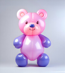 Inflatable cute bear bright color balloon bear illustration. High quality