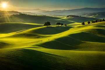 sunset over the field