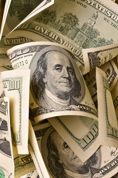 Paper money one hundred dollar banknotes