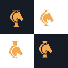 Initials Logo Design Alphabet Letter I I Horse Logo Design Concept
