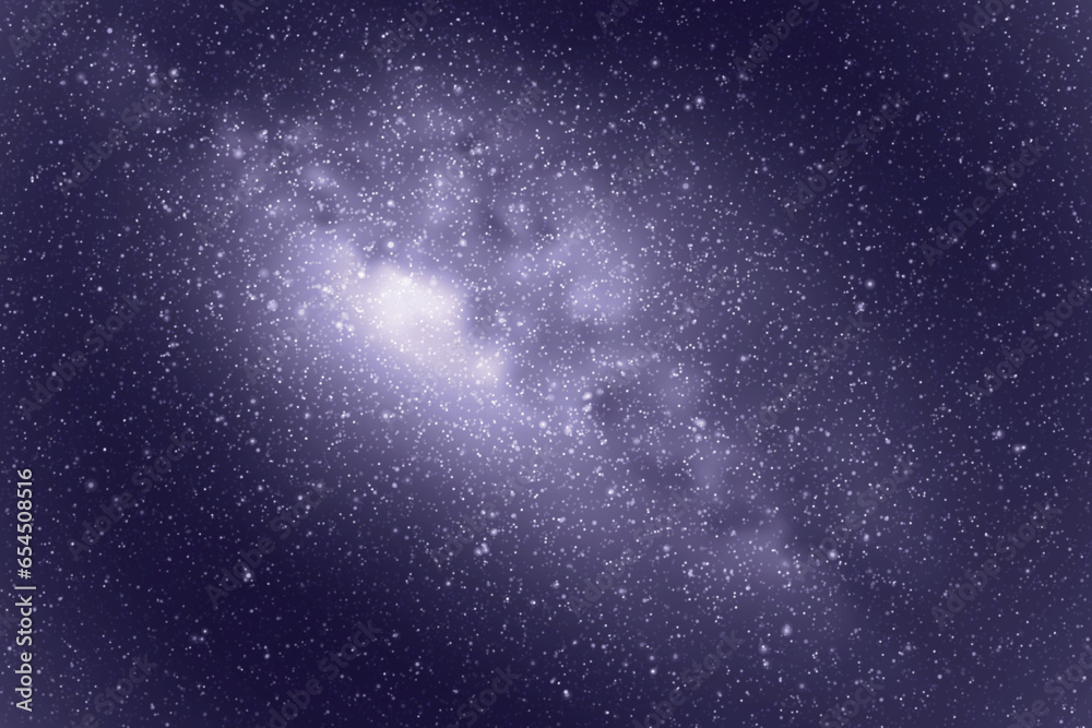 Sticker night starry sky and milky way. monochrome cold blue space background