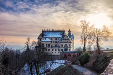 Schloss Heiligenberg, Ravensburg, Bodensee, Sonne, Sonnenuntergang