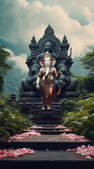 Fototapeta premium the ganesha are pictured in their sitting pose.