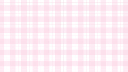 Pink and white plaid fabric texture as a background	