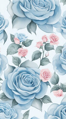 Beach Roses in Baby Blue and Baby Pink